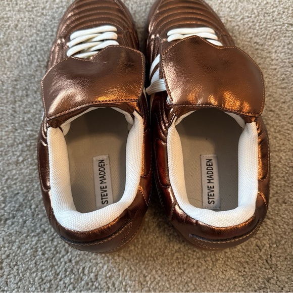Steve Madden Madrid Bronze Women’s Size 11 Fold Over Lace Up Sneakers Shoes - Picture 7 of 9